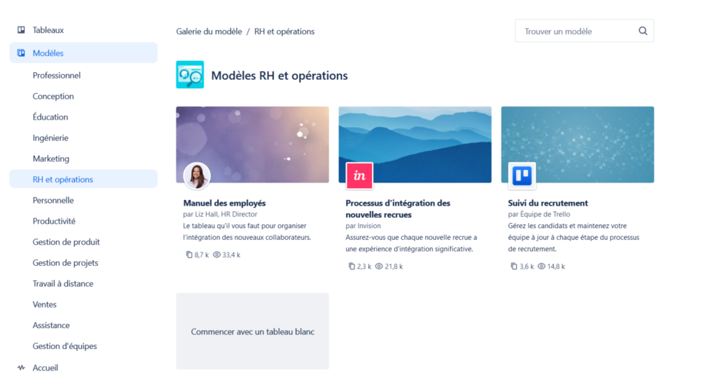 Modèles Prédéfinis Trello