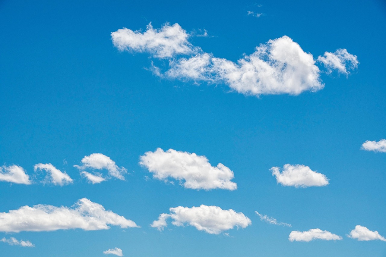 sky, clouds, atmosphere, weather, blue sky, nature, white clouds, shapes