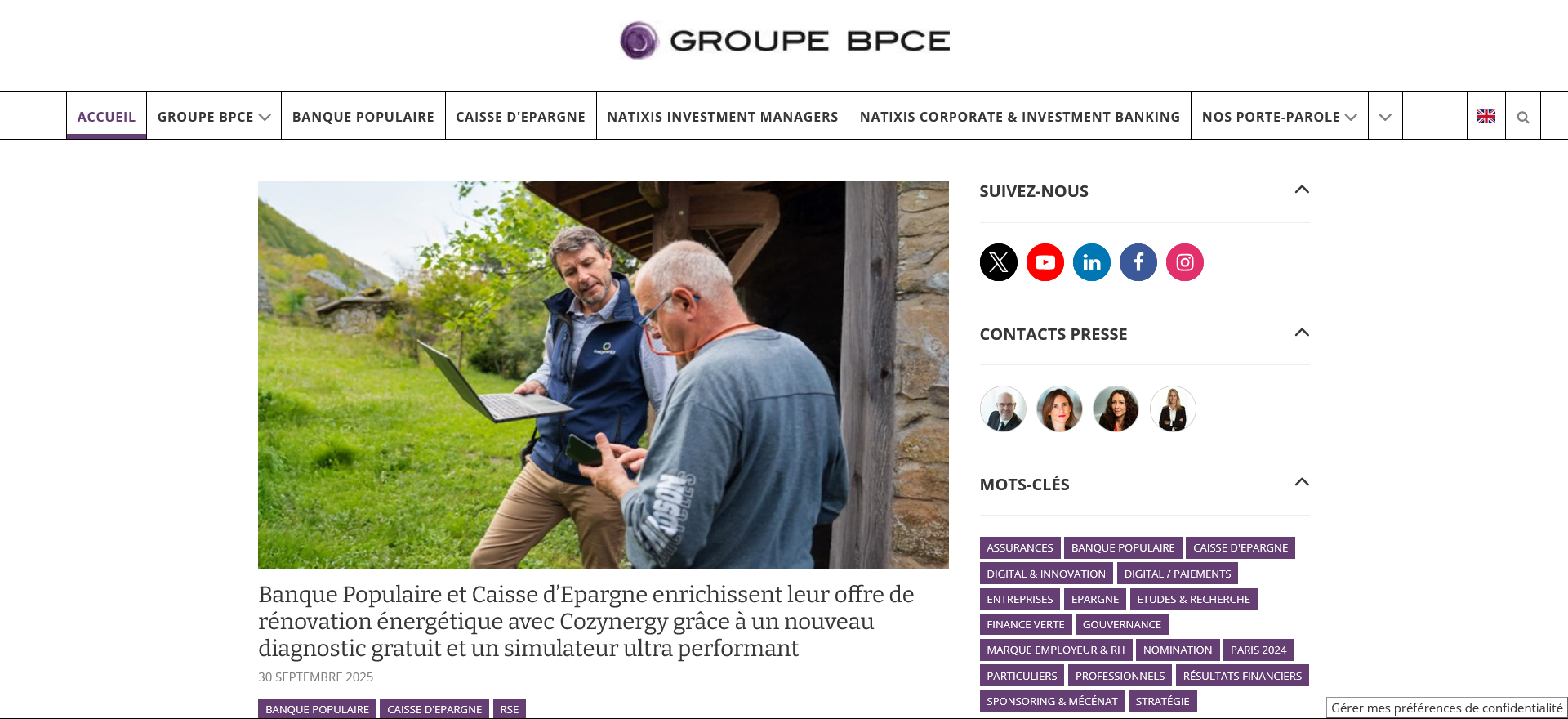 Le Groupe BPCE signe un accord sur la gestion des emplois et des parcours professionnels intégrant de manière inédite un volet sur l’intelligence artificielle