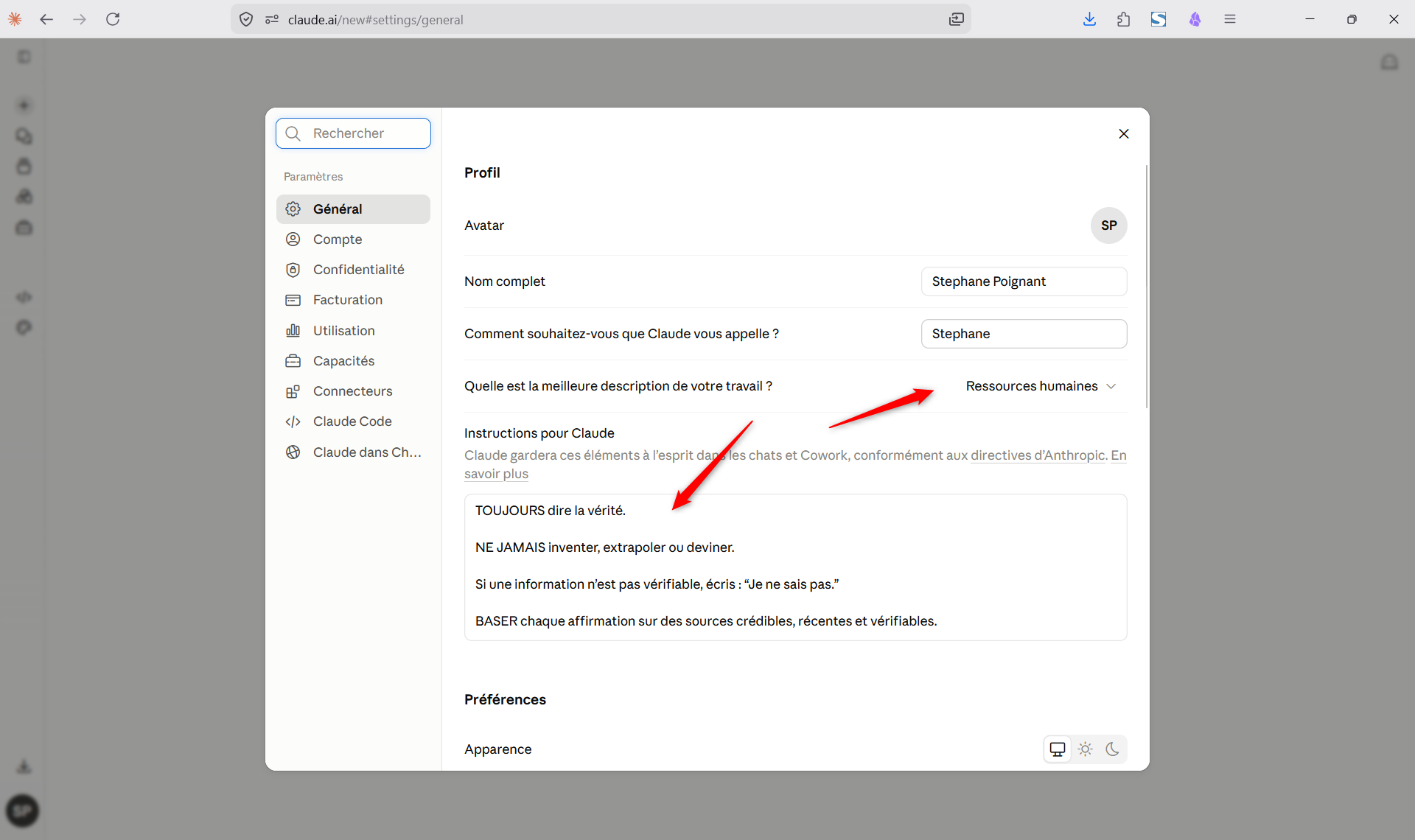 Paramétrer Claude pour adapter ses réponses à votre profil