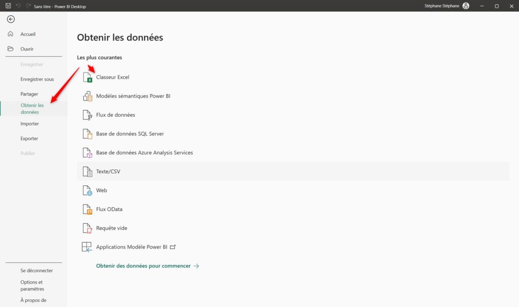 powerBI-obtenir des données