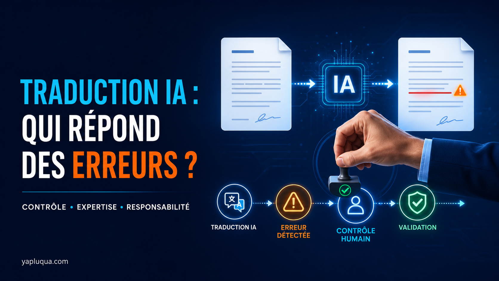 Traduction par IA en entreprise qui est responsable en cas d'erreur (Tribune Leylak de Caupenne)