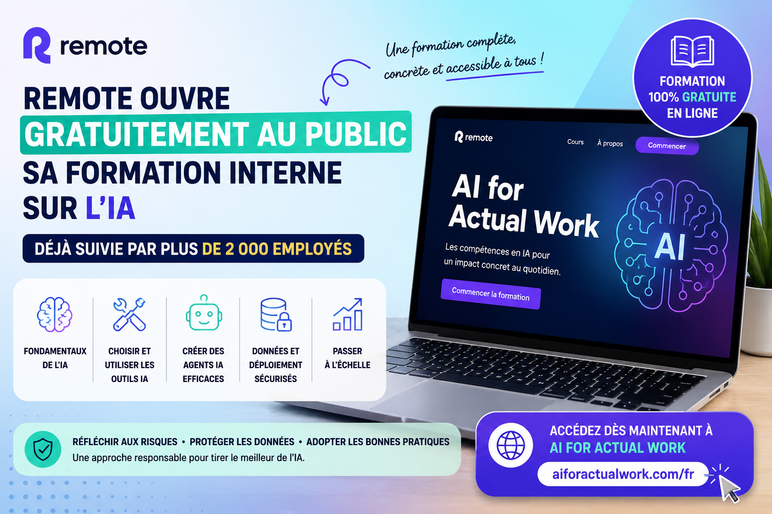 Remote ouvre gratuitement au public sa formation interne sur l'IA, suivie par plus de 2 000 employés