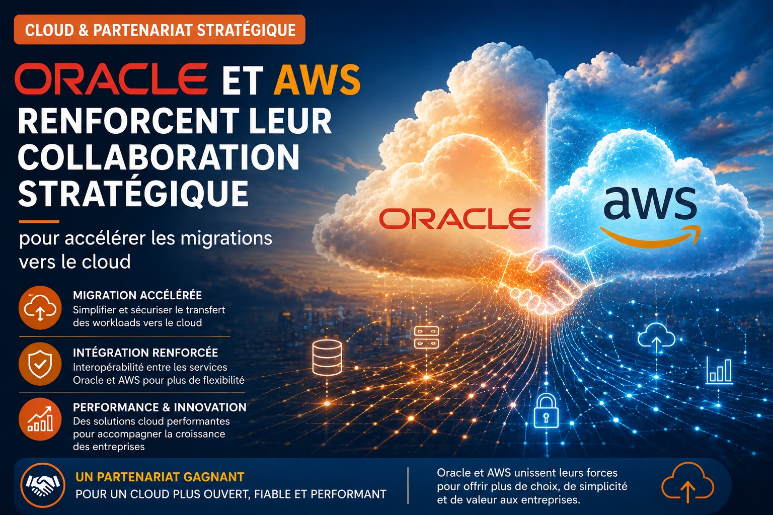 Oracle et AWS renforcent leur collaboration stratégique pour accélérer les migrations vers le cloud